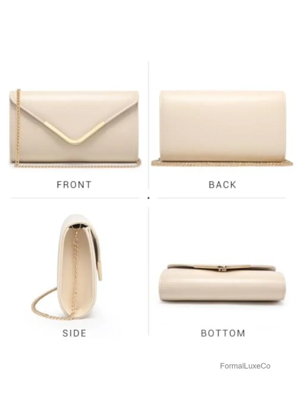Women's Evening Clutch Bag with Glitter Flap and Chain Strap